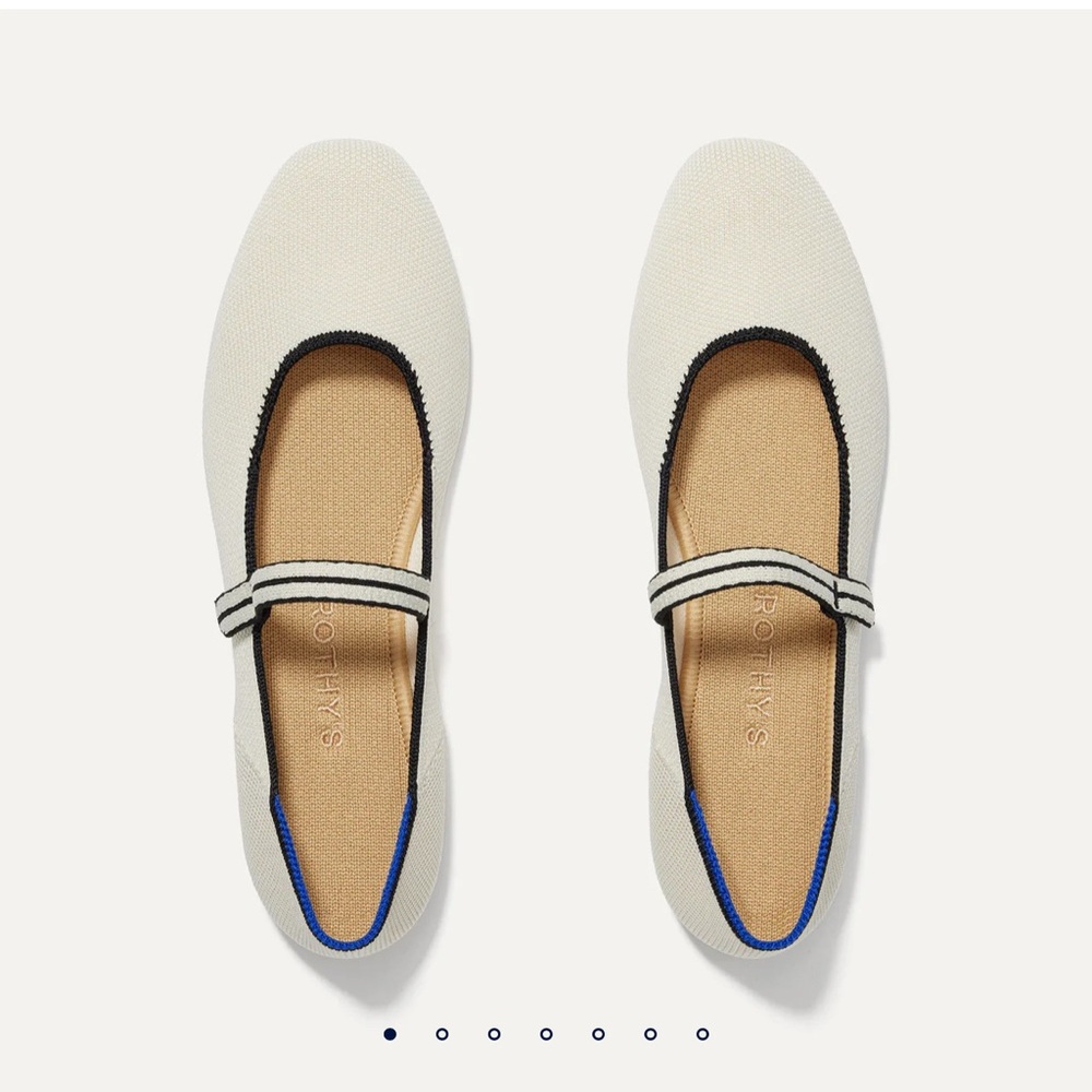 Rothy's Women's Cream and Black Flats